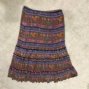 Coldwater Creek tiered skirt sz L Large stretchy spandex women’s womens Ladies